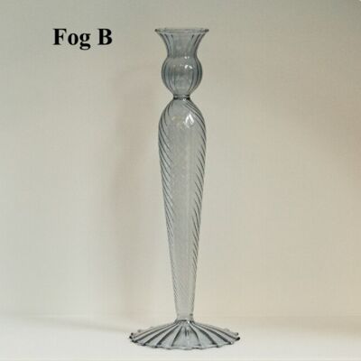 Nordic Glass Taper Candlestick Holder - Fog B / sku133
