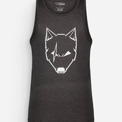 Scarred Wolf Men's Tank Top Anthracite Gray White