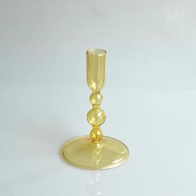 Slim Glass Candle Holders - Short (H:13cm) - Yellow / sku159