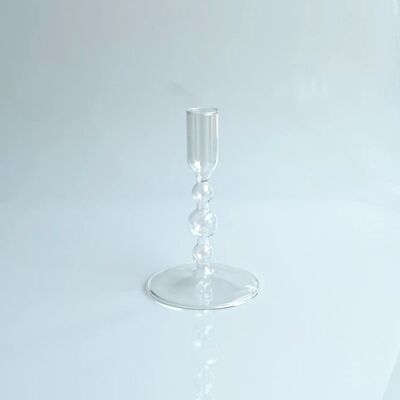 Slim Glass Candle Holders - Short (H:13cm) - Clear / sku160