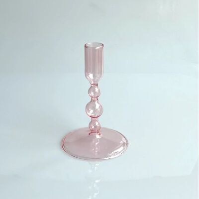 Slim Glass Candle Holders - Short (H:13cm) - Pink / sku162