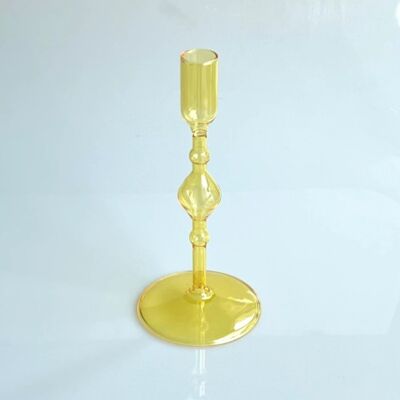 Slim Glass Candle Holders - Tall (H:21cm) - Yellow / sku163
