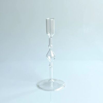 Slim Glass Candle Holders - Tall (H:21cm) - Clear / sku164