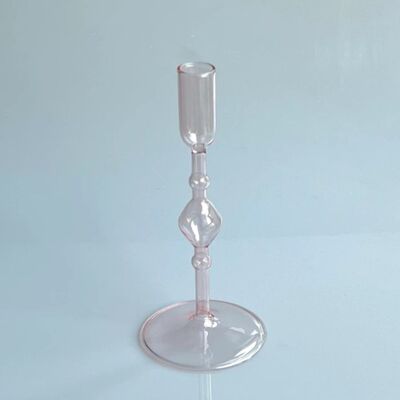 Slim Glass Candle Holders - Tall (H:21cm) - Pink / sku166
