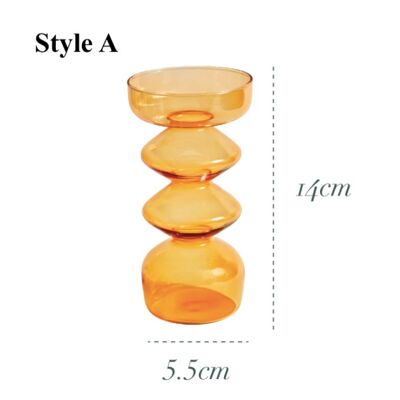 Orange Glass Candlesticks / Vase - Style A / sku189