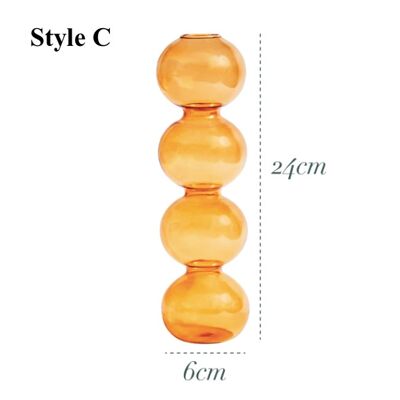 Orange Glass Candlesticks / Vase - Style C / sku191