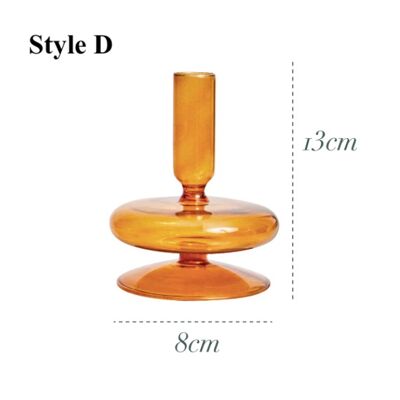 Orange Glass Candlesticks / Vase - Style D / sku192