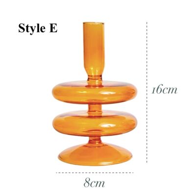 Orange Glass Candlesticks / Vase - Style E / sku193