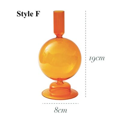 Orange Glass Candlesticks / Vase - Style F / sku194