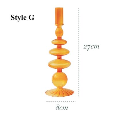 Orange Glass Candlesticks / Vase - Style G / sku195