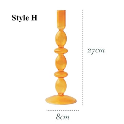 Orange Glass Candlesticks / Vase - Style H / sku196