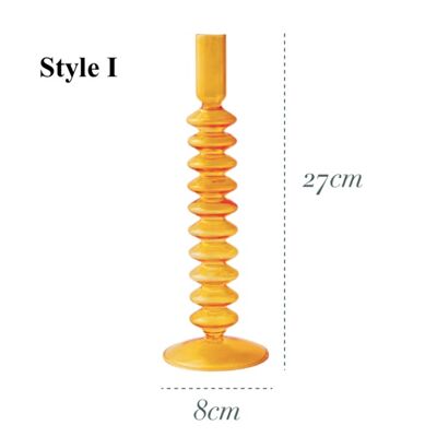 Orange Glass Candlesticks / Vase - Style I / sku197