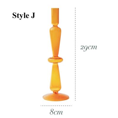 Orange Glass Candlesticks / Vase - Style J / sku198