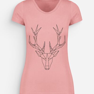 Camiseta Mujer Black Salmon Polygon Deer