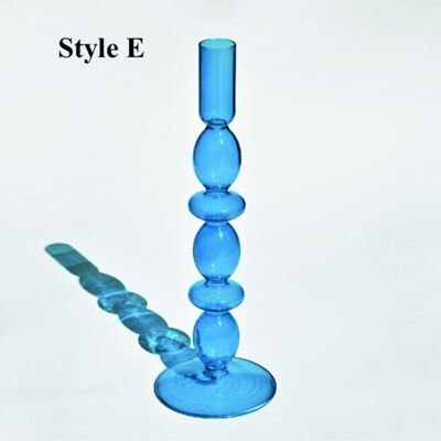 Light Blue Glass Candlesticks / Vase - Style E / sku205