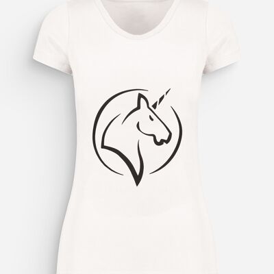 T-shirt Femme Licorne Blanc Noir