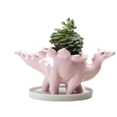 Dinosaur Stegosaurus Flower Pot - Pink / sku229
