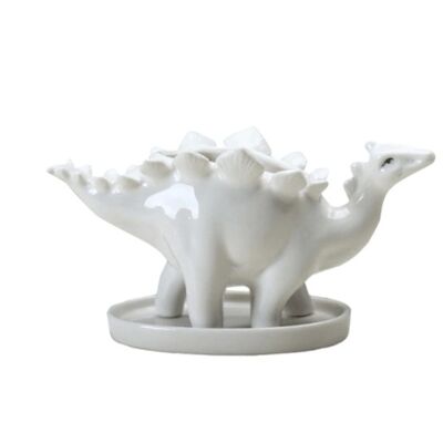 Dinosaur Stegosaurus Flower Pot - White / sku231
