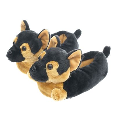 Warm German Shepherd Plush Slippers / sku240