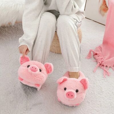 Warm Pig Plush Slippers / sku251