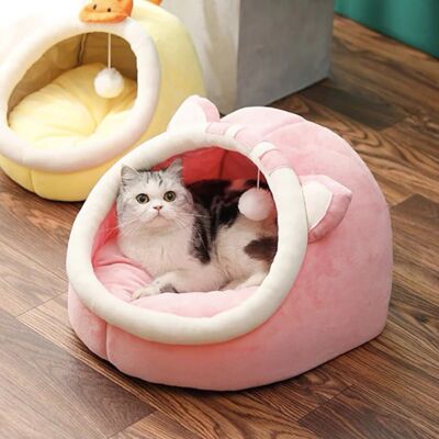 Cute Cat Bed House - S(27X30cm) - Pink Cat / sku252