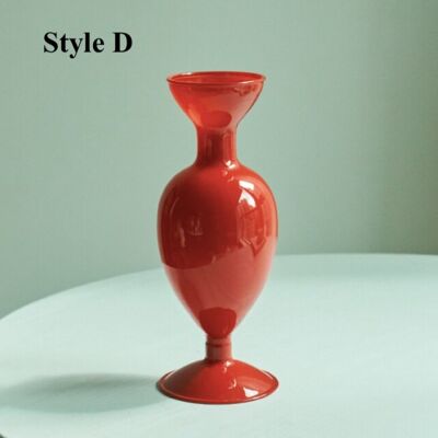 Red Glass Taper Candle Holder (Christmas Collection) - Style D / sku279
