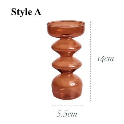 Brown Glass Candlesticks / Vase - Style A / sku281
