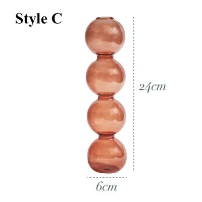 Brown Glass Candlesticks / Vase - Style C / sku283