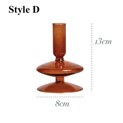 Brown Glass Candlesticks / Vase - Style D / sku284