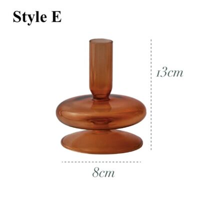 Brown Glass Candlesticks / Vase - Style E / sku285