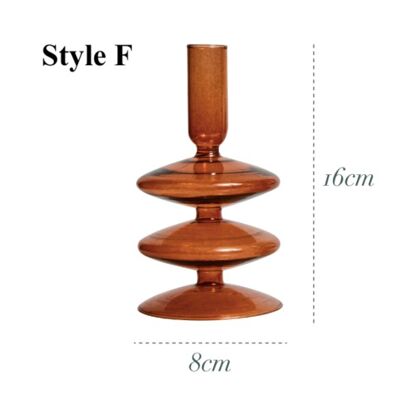 Brown Glass Candlesticks / Vase - Style F / sku286