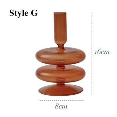 Brown Glass Candlesticks / Vase - Style G / sku287