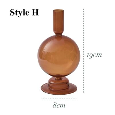 Brown Glass Candlesticks / Vase - Style H / sku288