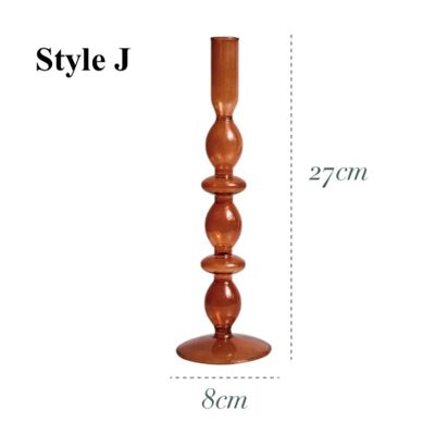 Brown Glass Candlesticks / Vase - Style J / sku290