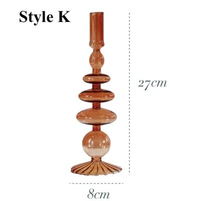 Brown Glass Candlesticks / Vase - Style K / sku291