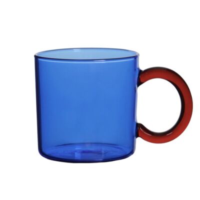 Colored Glass Coffee Cup - Blue Glass / sku305