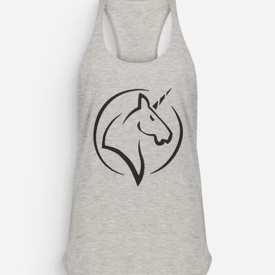 Camiseta de tirantes para mujer Unicorn Grey Heather Black