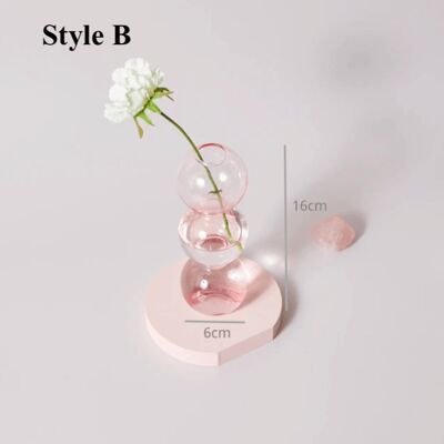 Pink Glass Candlesticks / Vase - B / sku331