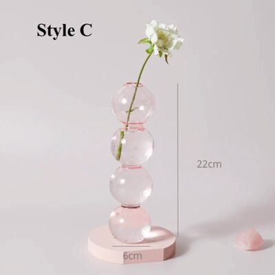 Pink Glass Candlesticks / Vase - C / sku332