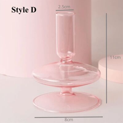Pink Glass Candlesticks / Vase - D / sku333