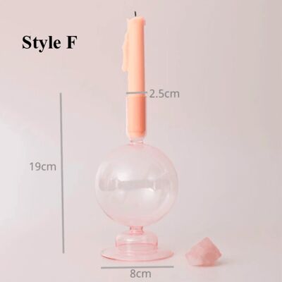 Pink Glass Candlesticks / Vase - F / sku335