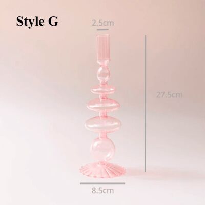 Pink Glass Candlesticks / Vase - G / sku336
