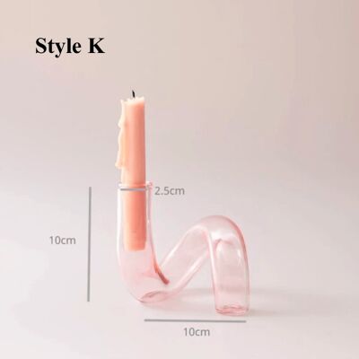 Pink Glass Candlesticks / Vase - K / sku340
