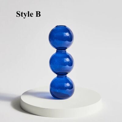 Blue Glass Candlesticks / Vase - Style B / sku352