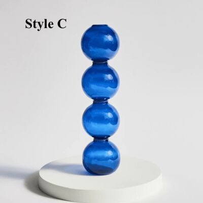 Blue Glass Candlesticks / Vase - Style C / sku353