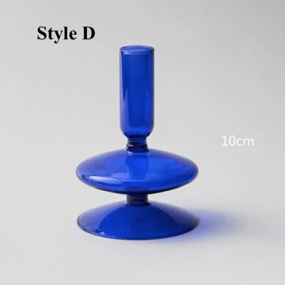 Blue Glass Candlesticks / Vase - Style D / sku354