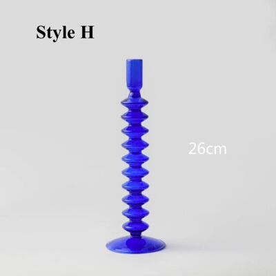 Blue Glass Candlesticks / Vase - Style H / sku358
