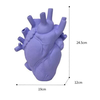 Resin Heart Shaped Vase - Purple Large / sku361