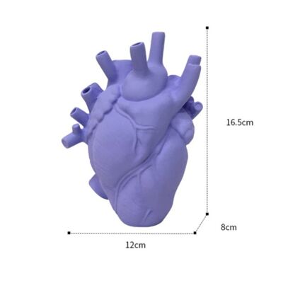 Resin Heart Shaped Vase - Purple Small / sku362
