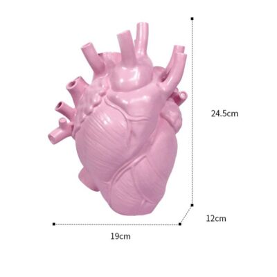 Resin Heart Shaped Vase - Pink Large / sku363